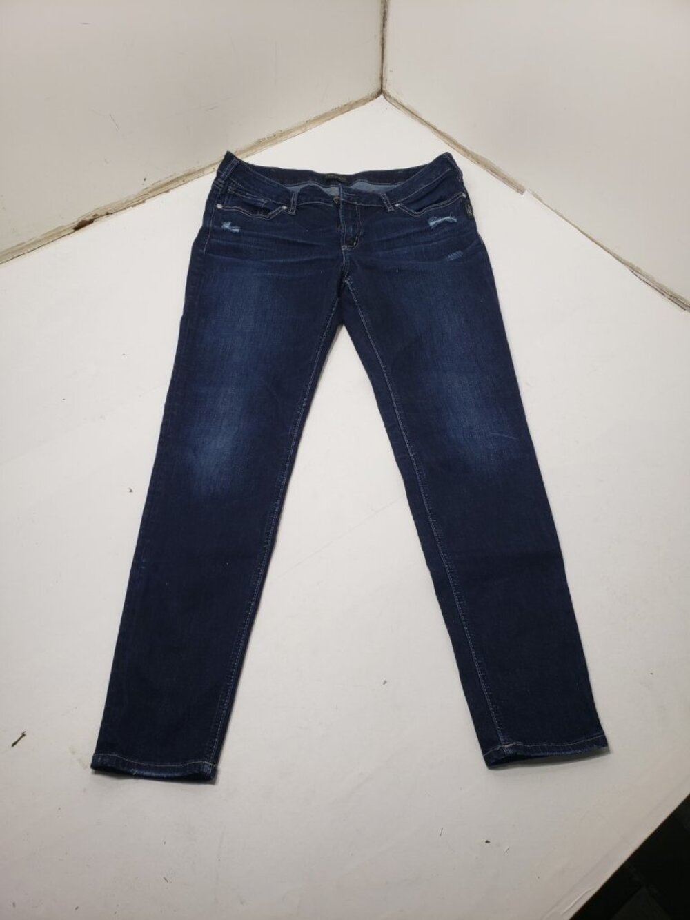 Silver Jeans Co Suki Skinny Womens Jeans W33 L31 Dark Wash Distressed Denim